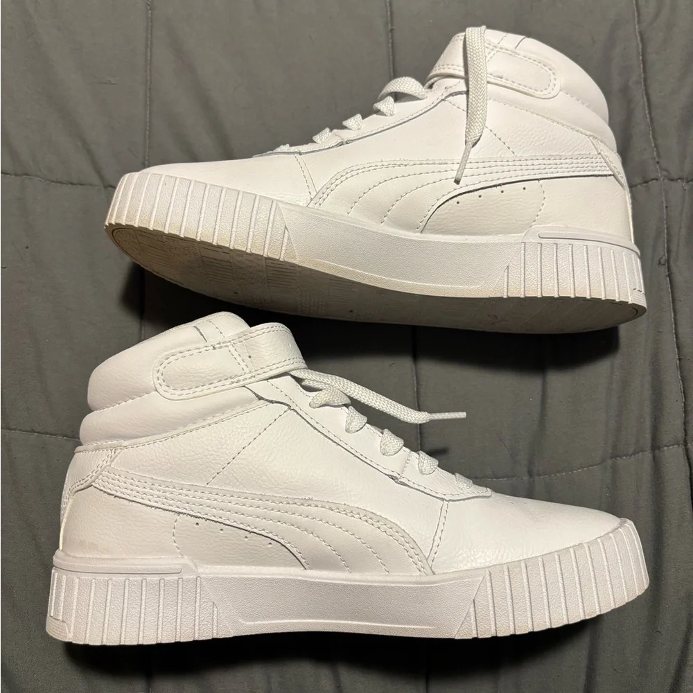 PUMA Carina Mid White Hightop Sneakers Womens Size 7.5 - Picture 4 of 9